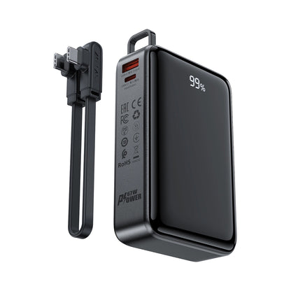 Външна батерия Acefast M4, 20000mAh, 67W, PD, 1 x USB-A - 2 x USB-C, Черна