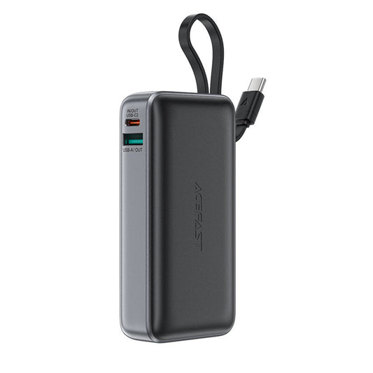 Външна батерия Acefast M7, 10000mAh, 30W, QC + PD, 1 x USB-A - 2 x USB-C, Черна