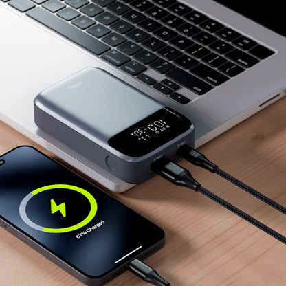 Allity External Battery. APB-200 PocketPower, 10000mAh, 33W, QC + PD, 1 x USB-A - 1 x USB-C, Gray