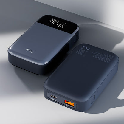 Allity External Battery. APB-200 PocketPower, 10000mAh, 33W, QC + PD, 1 x USB-A - 1 x USB-C, Gray