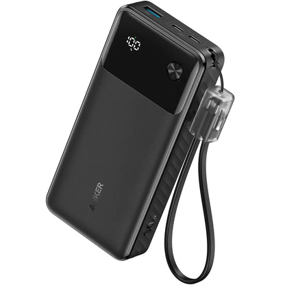 Външна батерия Anker, 20000mAh, 30W, QC + PD, 1 x USB-A - 2 x USB-C, черна A1384G11