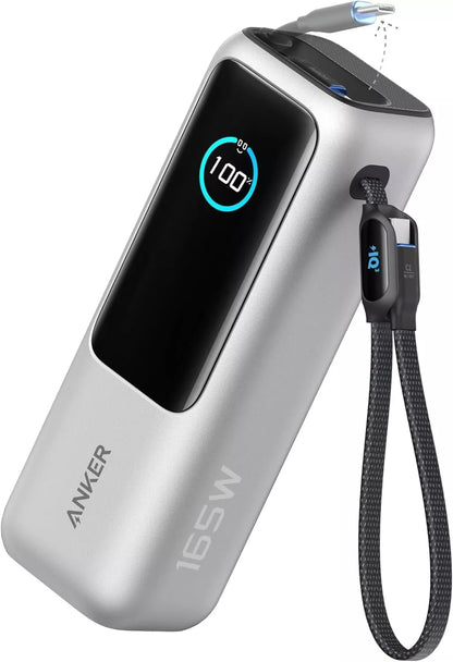 Външна батерия Anker, 25000mAh, 165W, QC + PD, 1 x USB-A - 3 x USB-C, Сребриста, Реупакована A1695H41