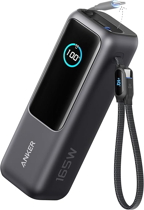 Външна батерия Anker, 25000mAh, 165W, QC + PD, 1 x USB-A - 3 x USB-C, Сив A1695H11
