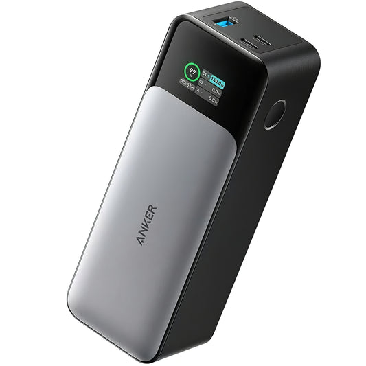 Външна батерия Anker 737, 24000mAh, 140W, QC + PD, 1 x USB-A - 2 x USB-C, черна A1289011 