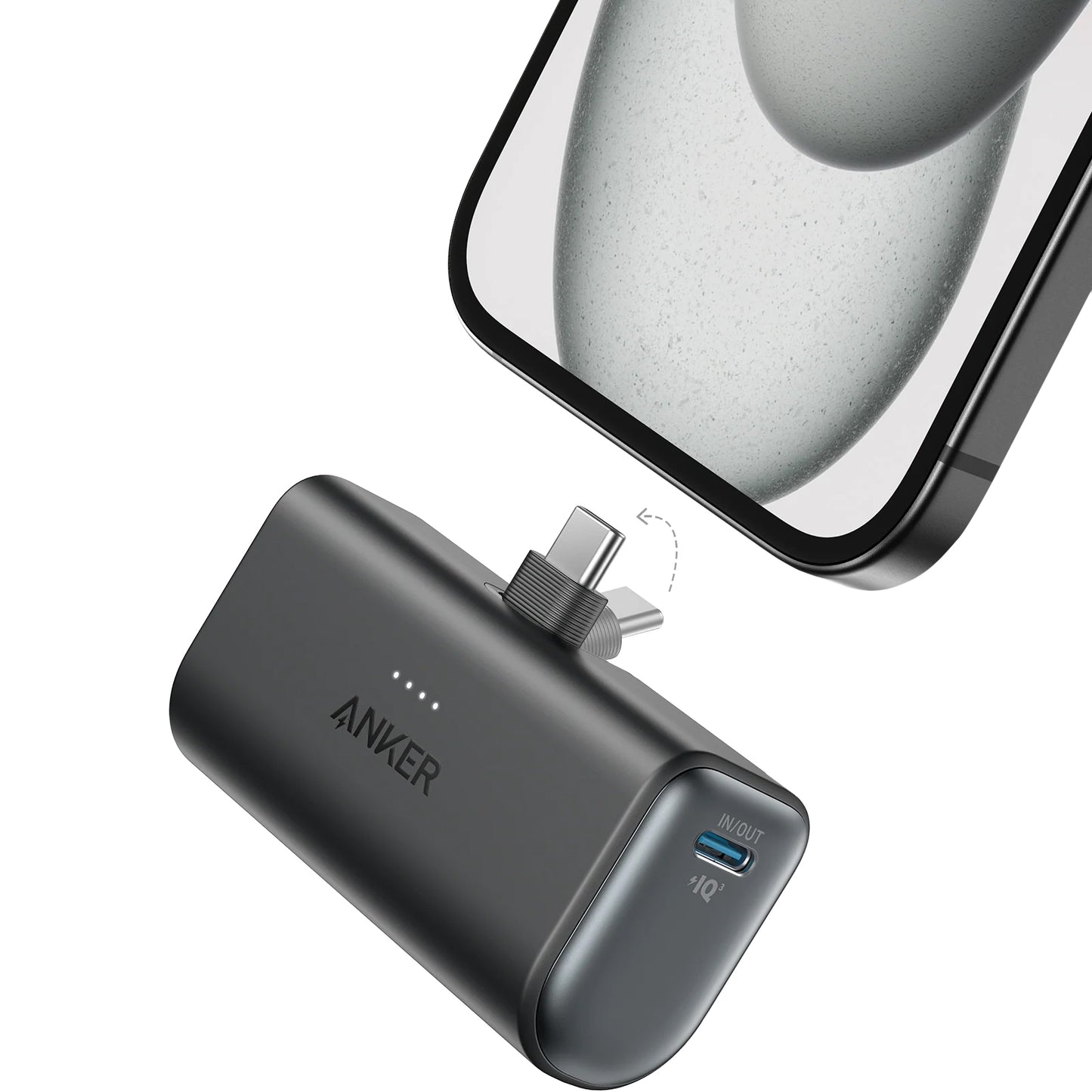 Външна батерия Anker Nano, 5000mAh, 22.5W, PD, 2 x USB-C, Черна A1653H11