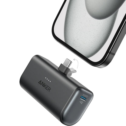 Външна батерия Anker Nano, 5000mAh, 22.5W, PD, 2 x USB-C, Черна A1653H11