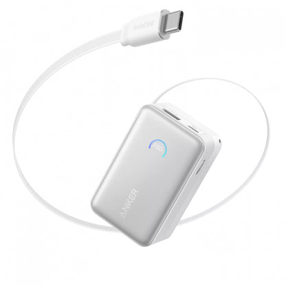 Външна батерия Anker Nano, 10000mAh, 45W, QC + PD, 1 x USB-A - 1 x USB-C, Бяла A1638H21