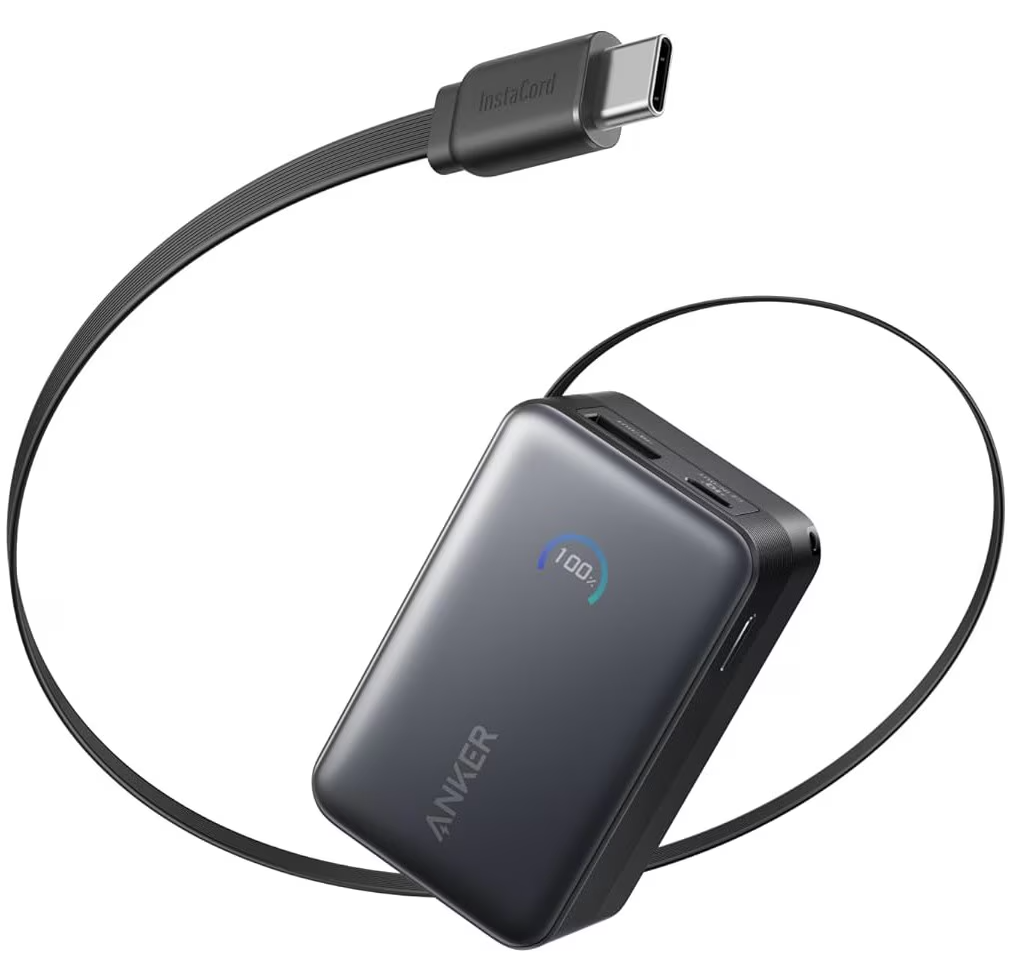 Външна батерия Anker Nano, 10000mAh, 45W, QC + PD, 1 x USB-A - 1 x USB-C, Черна A1638H11