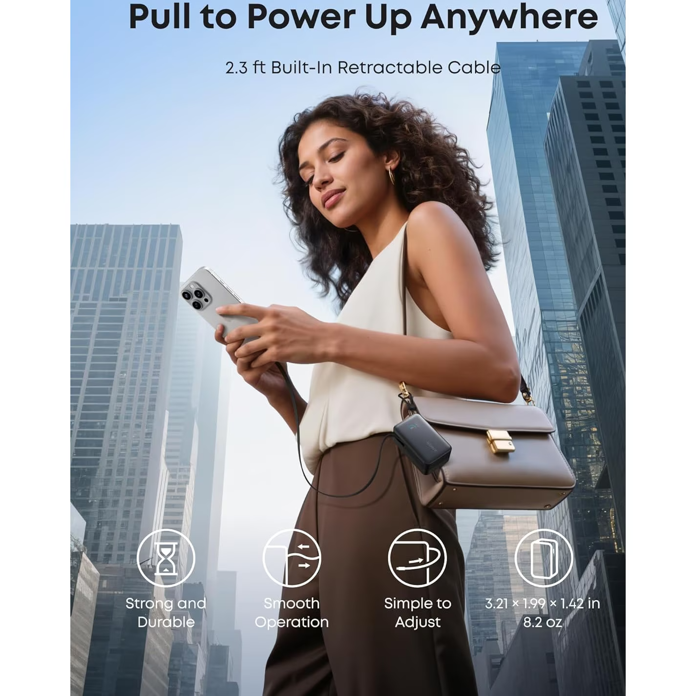 Външна батерия Anker Nano, 10000mAh, 45W, QC + PD, 1 x USB-A - 1 x USB-C, Черна A1638H11