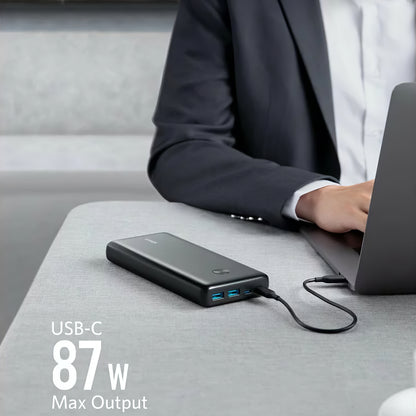 Външна батерия Anker PowerCore III Elite, 25600mAh, 87W, QC + PD, 2 x USB-A - 2 x USB-C, черна A1291H11 