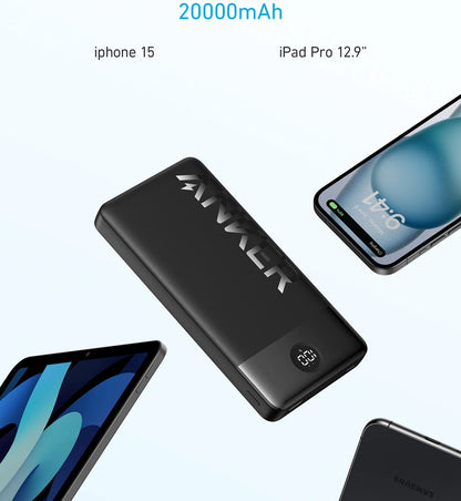 Външна батерия Anker PowerCore 326, 20000mAh, 15W, 1 x USB-A - 1 x USB-C, черна A1367G11 