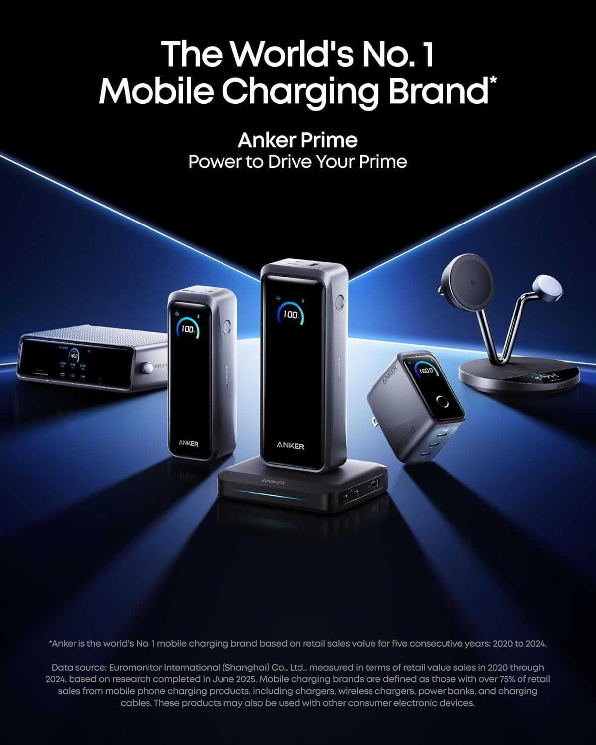 Външна батерия Anker Prime, 26250mAh, 300W, QC + PD, 1 x USB-A - 2 x USB-C, Черна A110AH11