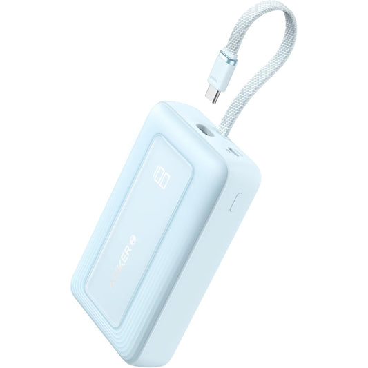 Външна батерия Anker Zolo, 20000mAh, 30W, QC + PD, 1 x USB-A - 2 x USB-C, Синя A1689031