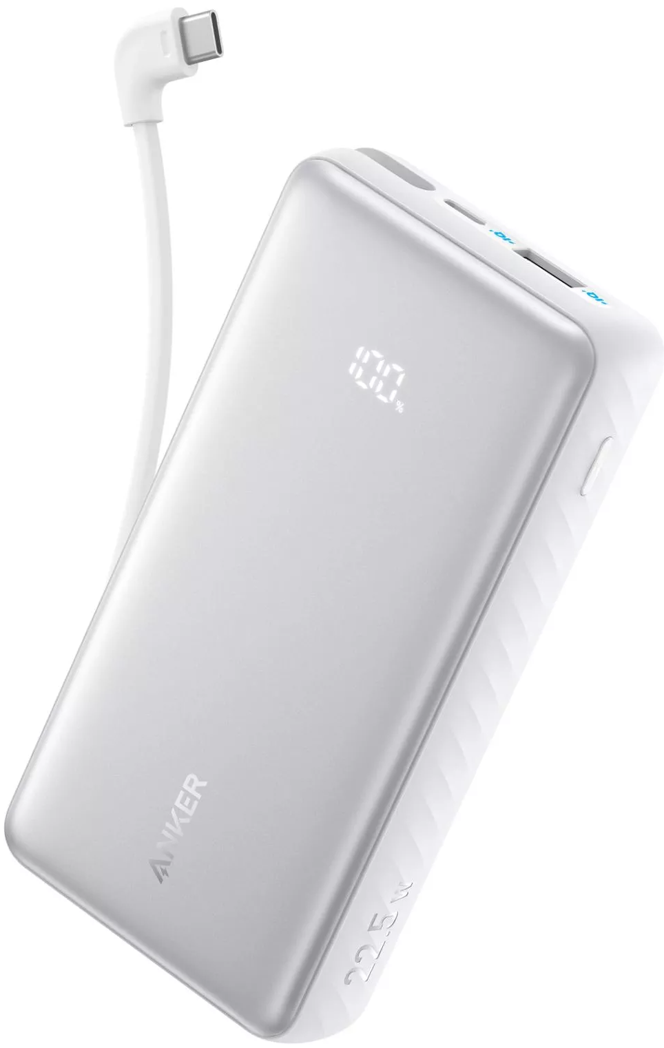 Външна батерия Anker Zolo, 10000mAh, 22.5W, QC + PD, 1 x USB-A - 2 x USB-C, Бяла A110DH21