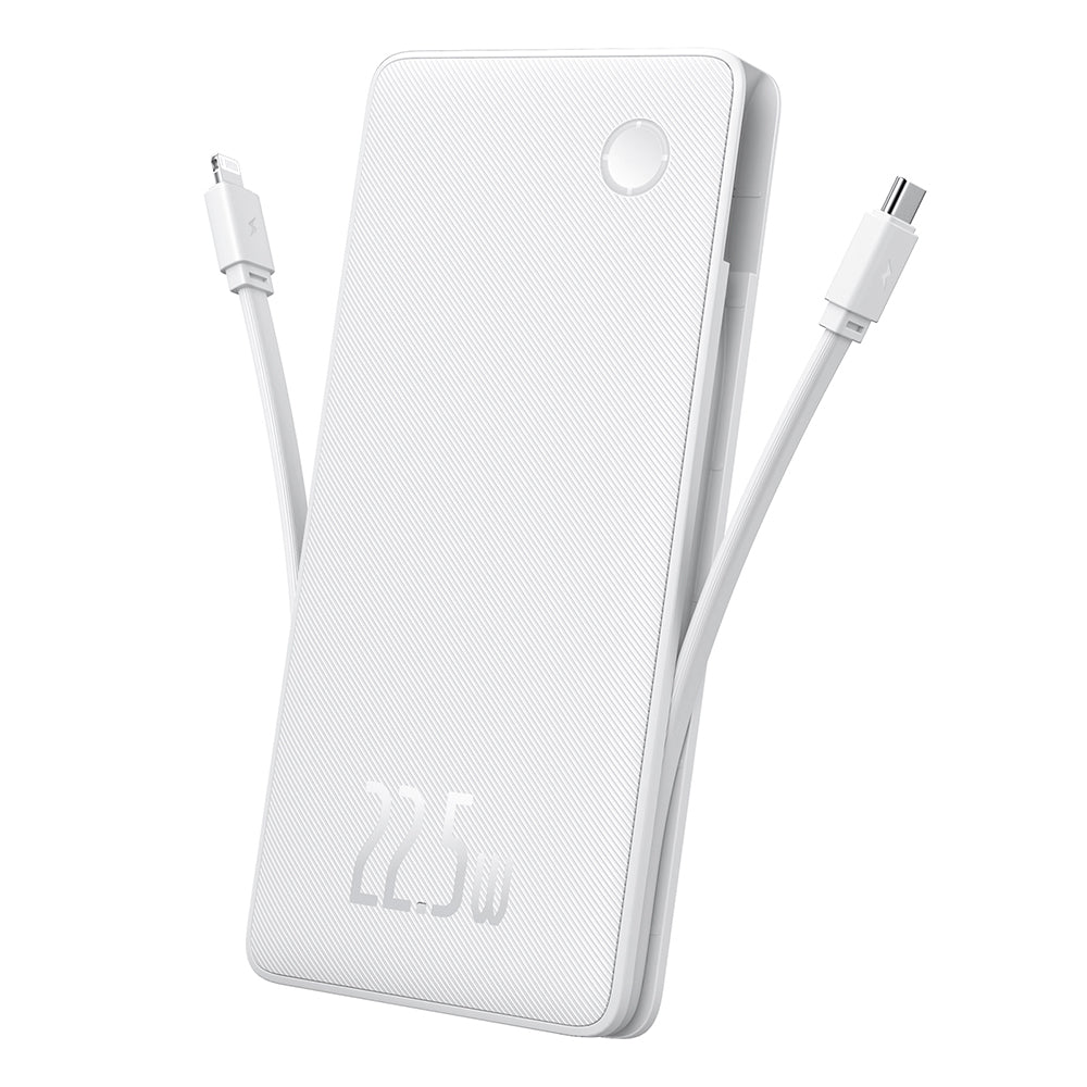 Външна батерия Baseus Airpow Lite, 10000mAh, 22.5W, QC + PD, 1 x Lightning - 1 x USB-A - 2 x USB-C, Бяла P10067501213-00