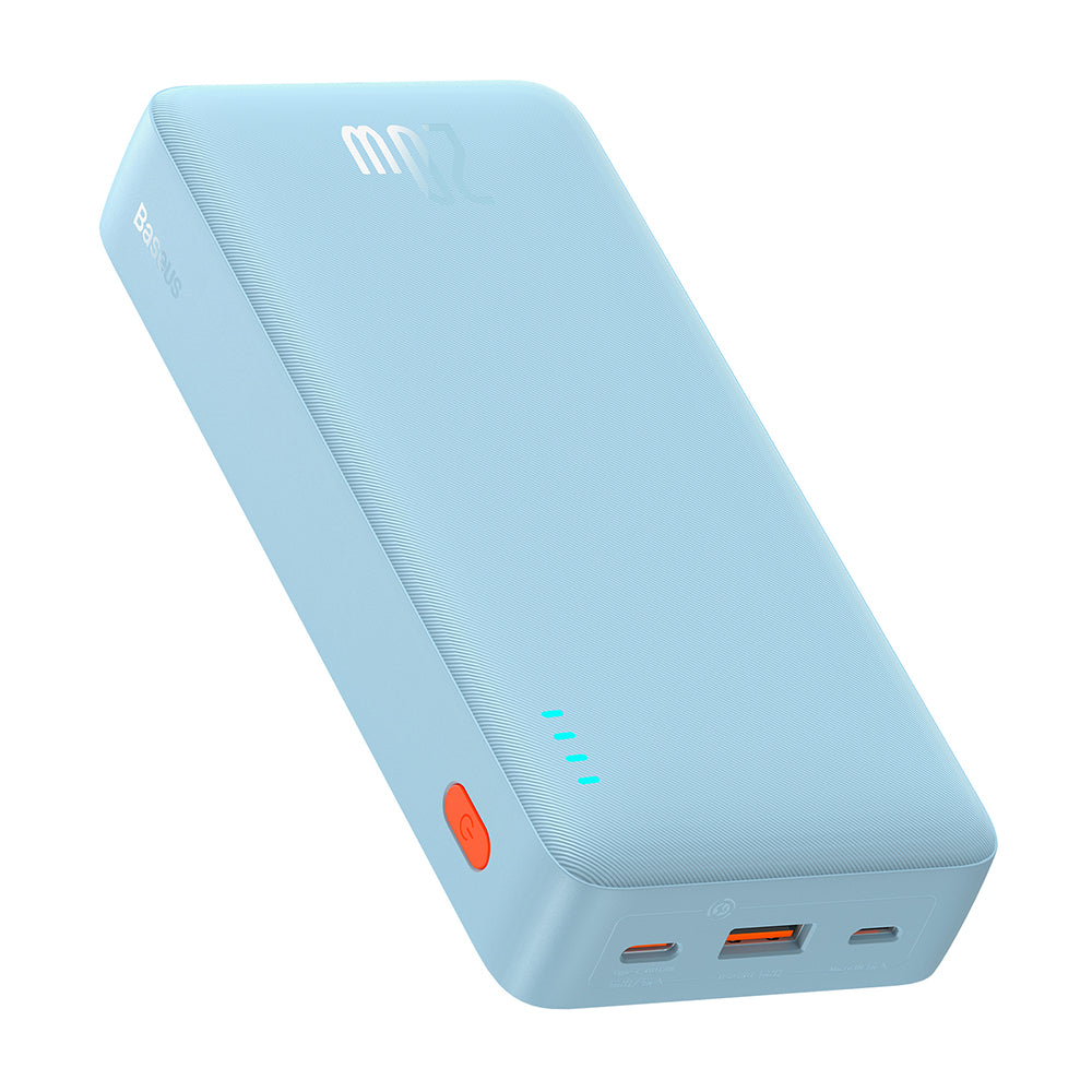 Външна батерия Baseus Airpow, 20000mAh, 20W, QC + PD, 1 x USB-A - 1 x USB-C, Синя P10022804313-00