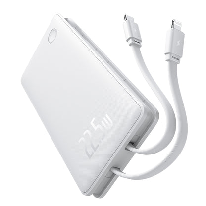 Външна батерия Baseus Airpow Lite, 10000mAh, 22.5W, QC + PD, 1 x Lightning - 1 x USB-A - 2 x USB-C, Бяла P10067501213-00