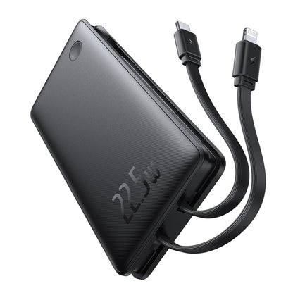 Външна батерия Baseus Airpow Lite, 10000mAh, 22.5W, QC + PD, 1 x Lightning - 1 x USB-A - 2 x USB-C, Черна P10067501123-00