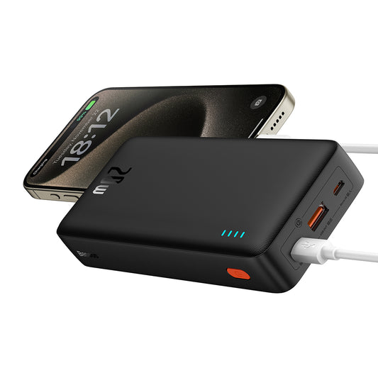 Външна батерия Baseus Airpow, 20000mAh, 20W, QC + PD, 1 x USB-A - 1 x USB-C, Черна P10022804113-00