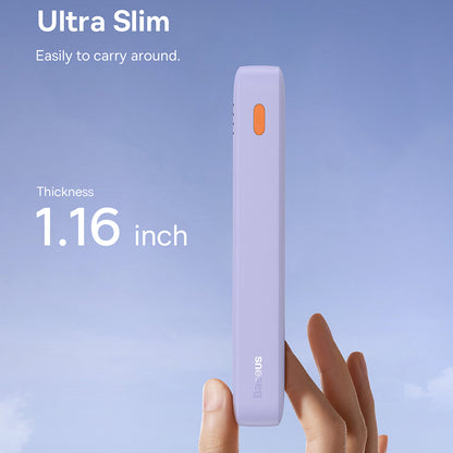 Външна батерия Baseus Airpow, 20000mAh, 20W, QC + PD, 1 x USB-A - 1 x USB-C, Лилав P10022804513-00
