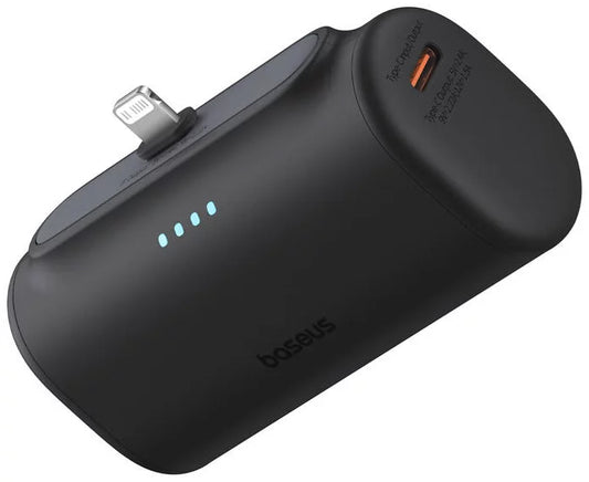 Baseus Compact External Battery, 5000mAh, 20W, PD, 1 x Lightning - 1 x USB-C, Black P10068307113-00
