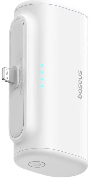 Външна батерия Baseus Compact, 5000mAh, 20W, PD, 1 x Lightning - 1 x USB-C, Бяла P10068307213-00