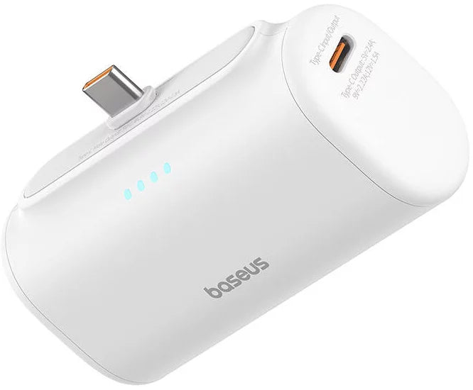 Външна батерия Baseus Compact, 5000mAh, 20W, PD, 2 x USB-C, Бяла P10068306213-00