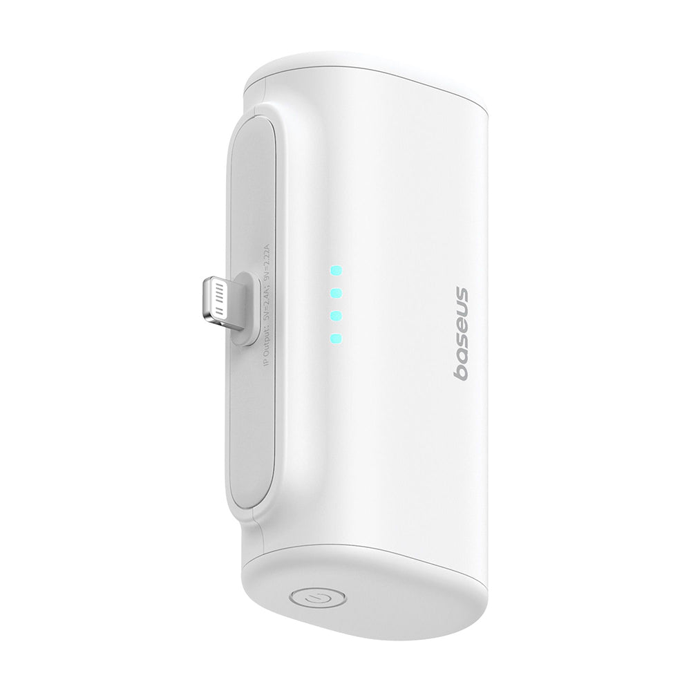Външна батерия Baseus Compact, 5000mAh, 20W, PD, 1 x Lightning - 1 x USB-C, Бяла P10068307213-00
