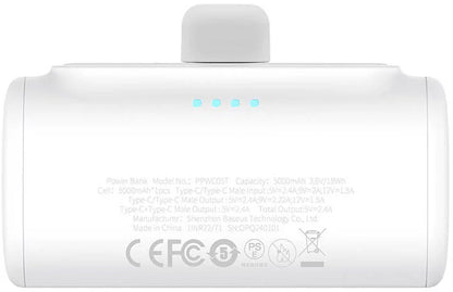 Външна батерия Baseus Compact, 5000mAh, 20W, PD, 2 x USB-C, Бяла P10068306213-00
