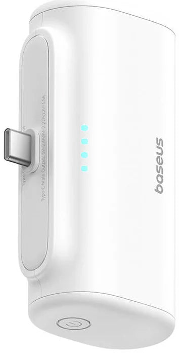 Външна батерия Baseus Compact, 5000mAh, 20W, PD, 2 x USB-C, Бяла P10068306213-00