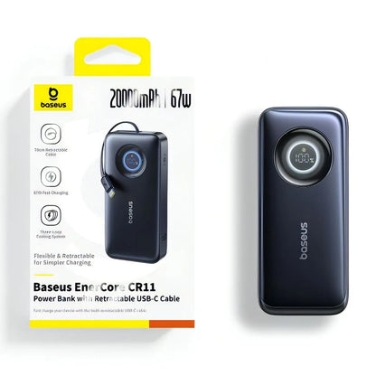 Външна батерия Baseus EnerCore CR11, 20000mAh, 67W, PD, 2 x USB-C, Черна E0027H00