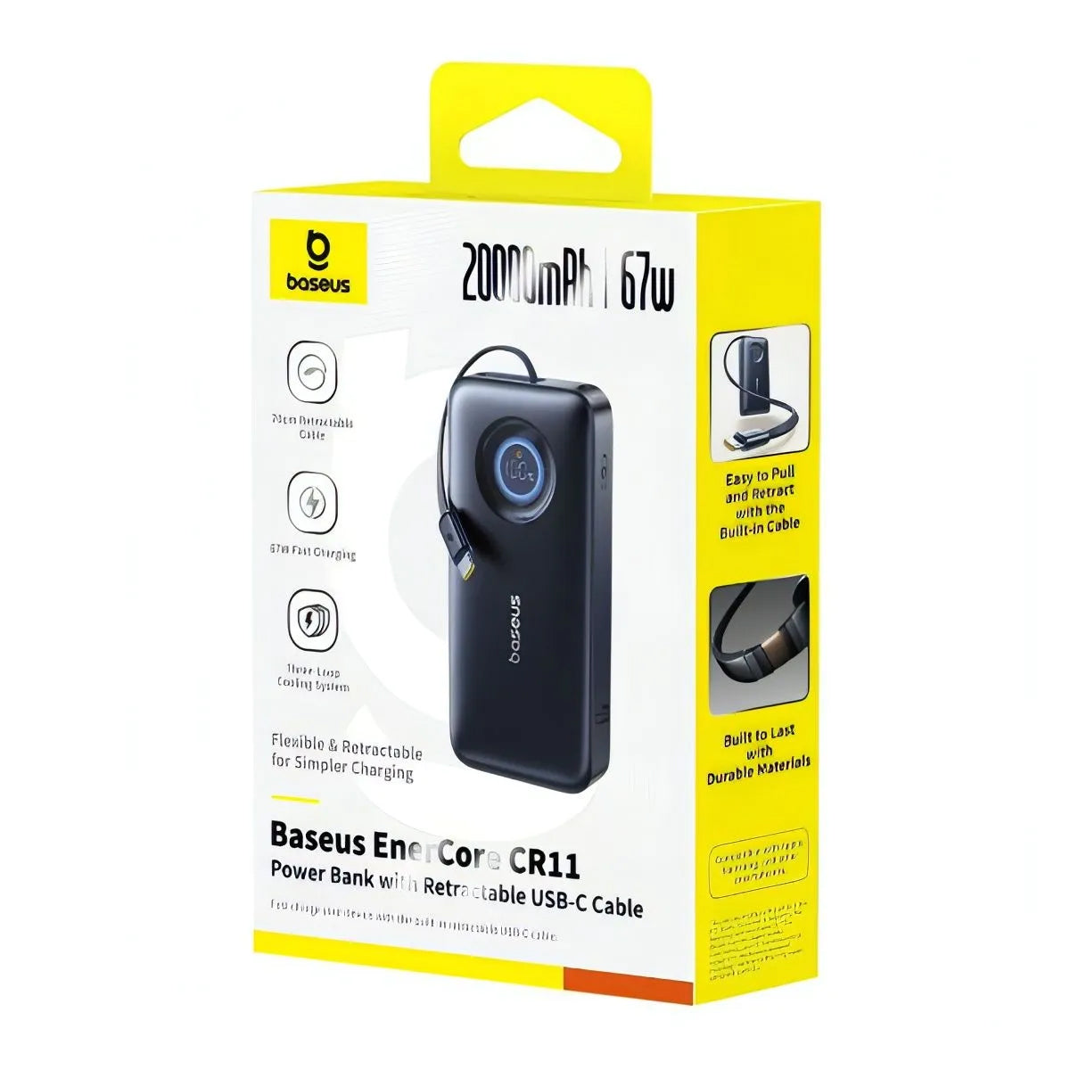 Външна батерия Baseus EnerCore CR11, 20000mAh, 67W, PD, 2 x USB-C, Черна E0027H00