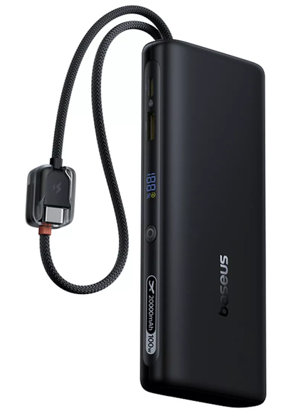 Външна батерия Baseus EnerFill FC41, 20000mAh, 100W, QC + PD, 1 x USB-A - 3 x USB-C, Черна E0028N03