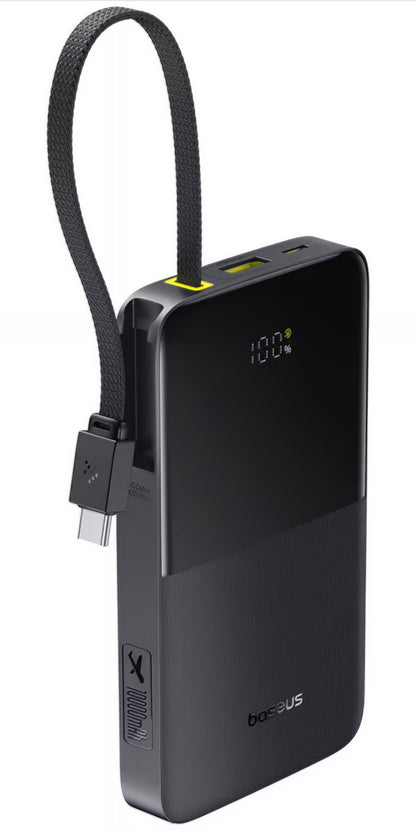 Външна батерия Baseus EnerFill Bipow2 Pro, 10000mAh, 22.5W, QC + PD, 1 x USB-A - 2 x USB-C, Черна E0027600