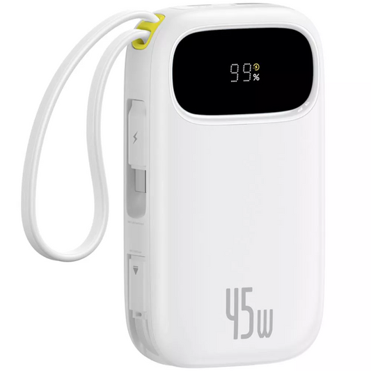 Външна батерия Baseus EnerFill FC31, 20000mAh, 45W, QC + PD, 1 x Lightning - 1 x USB-A - 2 x USB-C, Бяла P10082105213-00