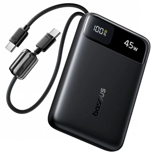 Външна батерия Baseus EnerFill FC11, 10000mAh, 45W, QC + PD, 1 x USB-A - 3 x USB-C, Черна E0031000