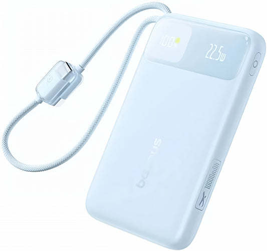 Външна батерия Baseus EnerFill FC11, 10000mAh, 22.5W, QC + PD, 1 x Lightning - 1 x USB-A - 2 x USB-C, Синя E0027R06