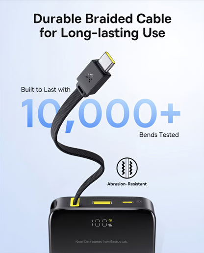 Външна батерия Baseus EnerFill Bipow2 Pro, 10000mAh, 22.5W, QC + PD, 1 x USB-A - 2 x USB-C, Черна E0027600