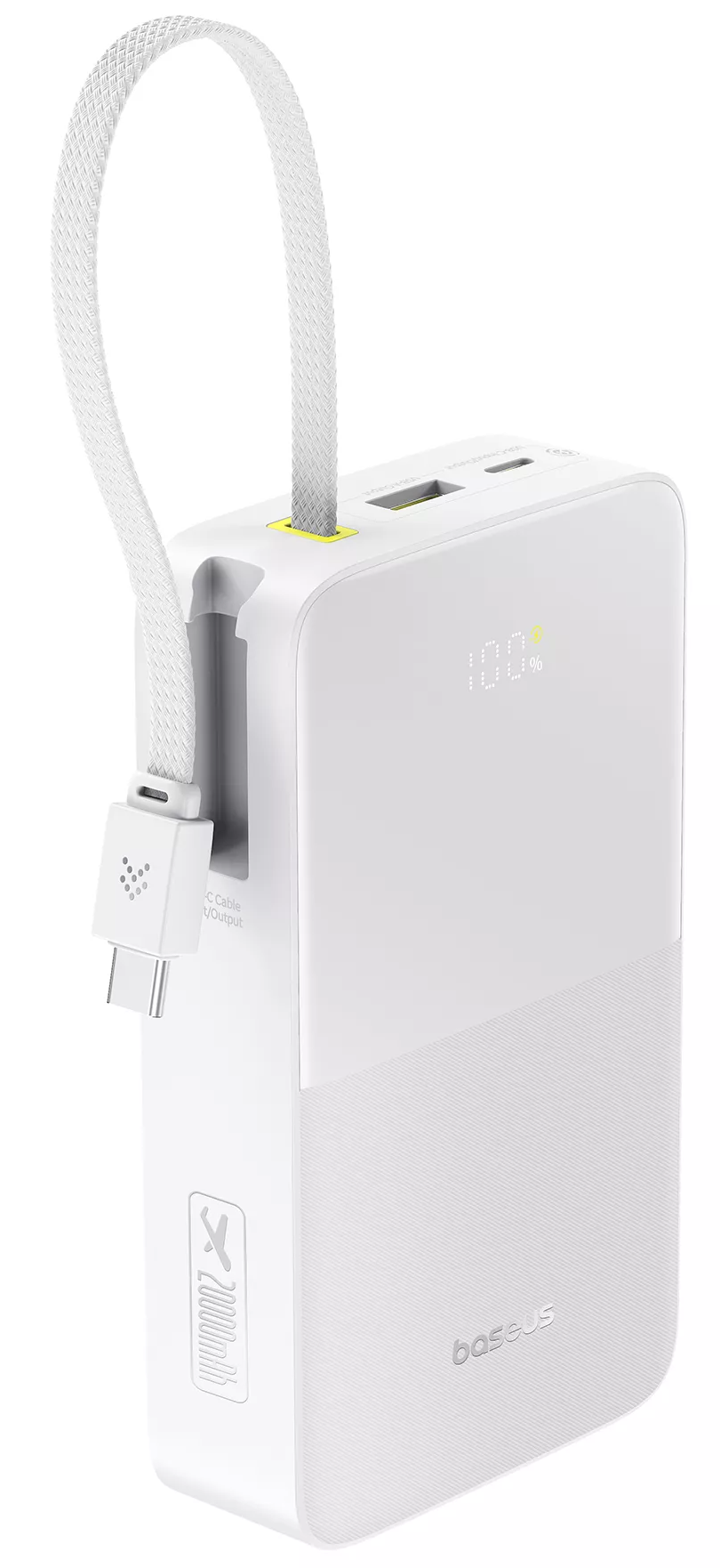 Външна батерия Baseus EnerFill Bipow2 Pro, 20000mAh, 22.5W, QC + PD, 1 x USB-A - 2 x USB-C, Бяла E0027700