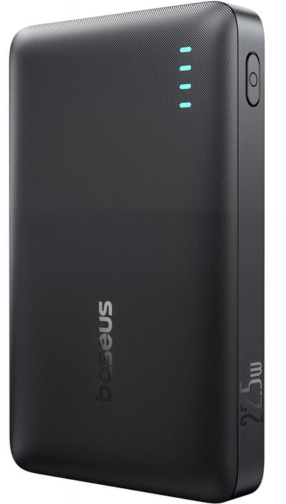 Baseus EnerFill FP21 External Battery, 10000mAh, 22.5W, QC + PD, 1 x USB-A - 2 x USB-C, Black P1008210D123-00