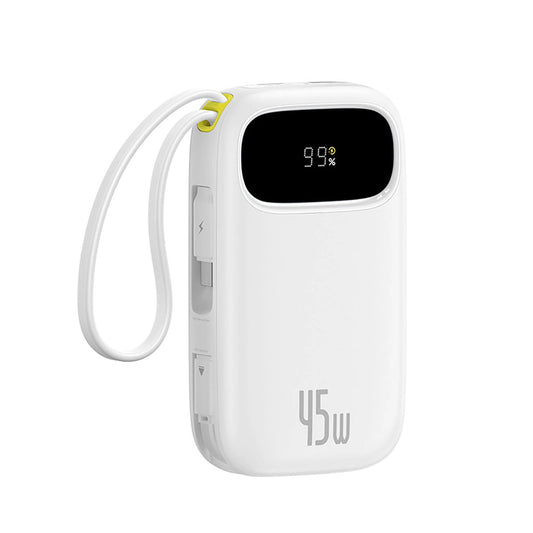 Външна батерия Baseus EnerFill FC31, 20000mAh, 45W, QC + PD, 1 x Lightning - 1 x USB-A - 2 x USB-C, Бяла E0028D01