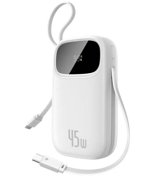 Външна батерия Baseus EnerFill FC31, 20000mAh, 45W, QC + PD, 1 x Lightning - 1 x USB-A - 2 x USB-C, Бяла P10082105213-00