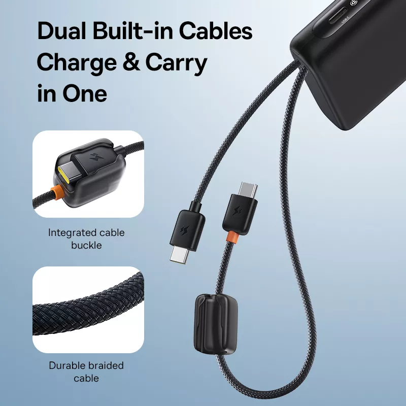 Външна батерия Baseus EnerFill FC41, 20000mAh, 100W, QC + PD, 1 x USB-A - 3 x USB-C, Черна E0028N03