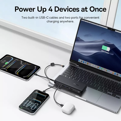 Външна батерия Baseus EnerFill FC41, 20000mAh, 100W, QC + PD, 1 x USB-A - 3 x USB-C, Черна E0028N03