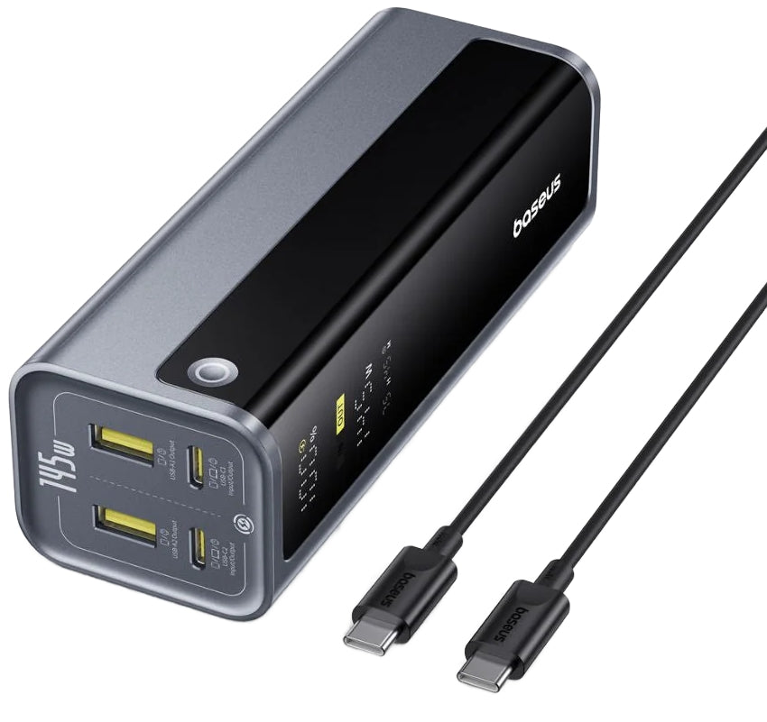 Външна батерия Baseus EnerGeek GP12, 20800mAh, 145W, QC + PD, 2 x USB-A - 2 x USB-C, Сива P10082109813-00