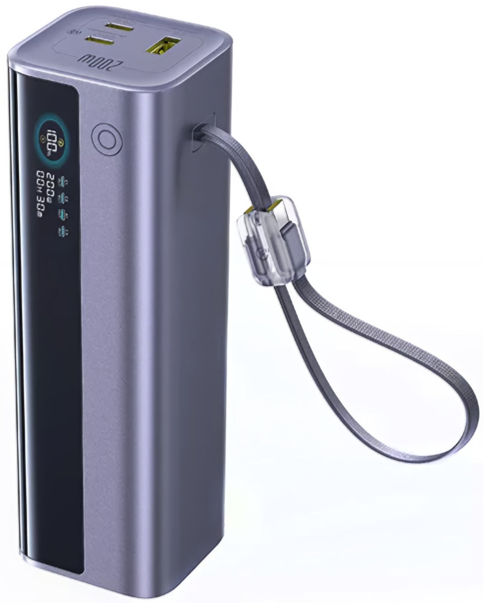 Външна батерия Baseus EnerGeek GR11, 25000mAh, 200W, QC + PD, 1 x USB-A - 3 x USB-C, Сив E0028Q00