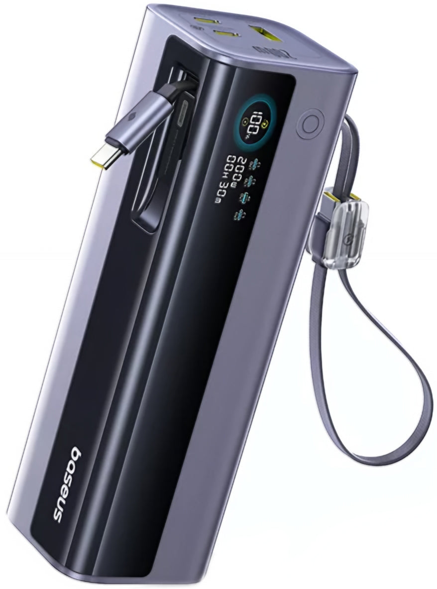 Външна батерия Baseus EnerGeek GR11, 25000mAh, 200W, QC + PD, 1 x USB-A - 3 x USB-C, Сив E0028Q00