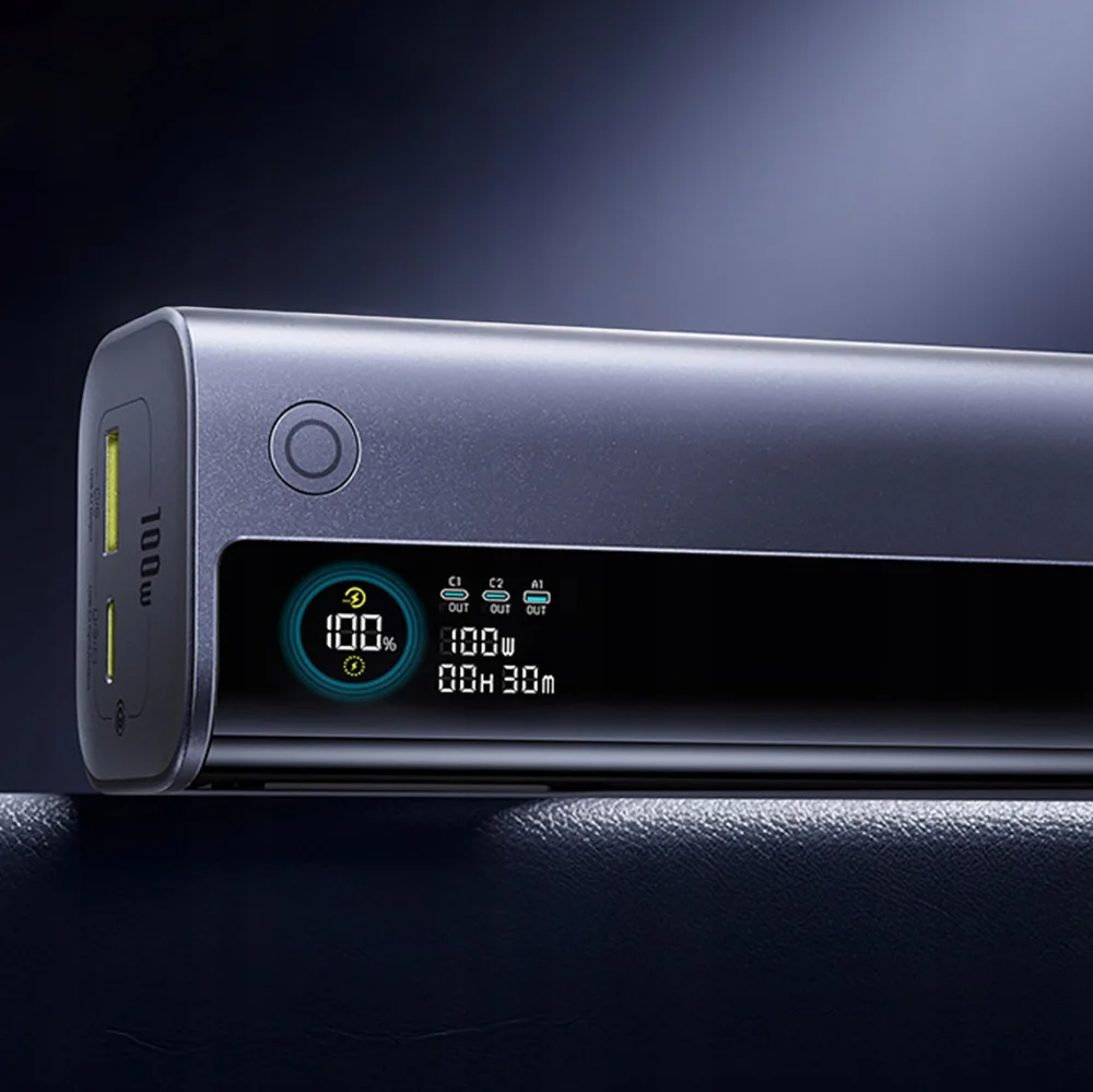 Външна батерия Baseus EnerGeek GR11, 10000mAh, 100W, QC + PD, 1 x USB-A - 2 x USB-C, Сива E0027A01