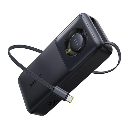 Външна батерия Baseus Free2Pull, 20000mAh, 65W, PD, 2 x USB-C, Черна, Презапечатана P10073700123-00