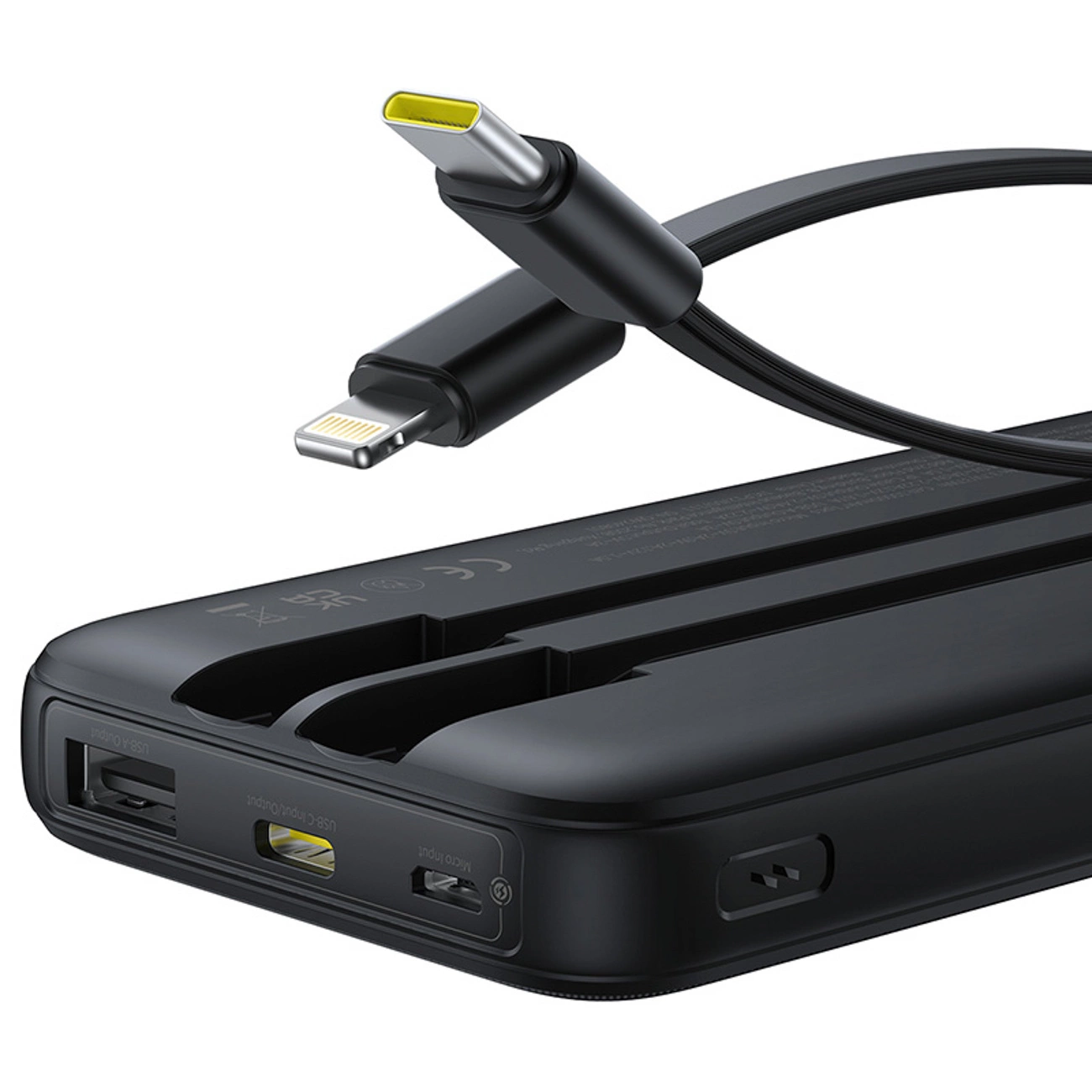 Baseus Lipow External Battery, 10000mAh, 22.5W, QC + PD, 1 x Lightning - 1 x USB-A - 2 x USB-C, Black P10079101123-00